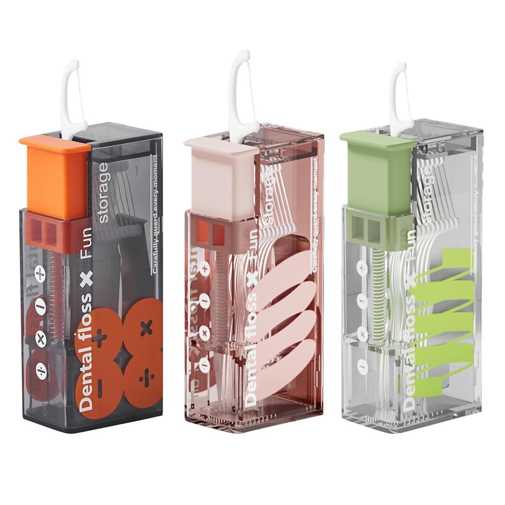 Automatic Dental Floss Storage Box Pop-Up Dental Floss Dispenser With 10Pcs Floss Dental Oral Hygiene Care Portable