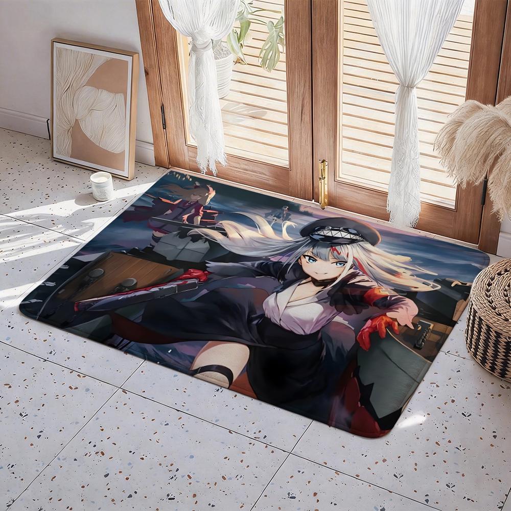 Game A Azur Lane Floor Mat Eco Flannel Doormat Non Slip Odorless Indoor Floor Rug Soft Short Plush Home Mat