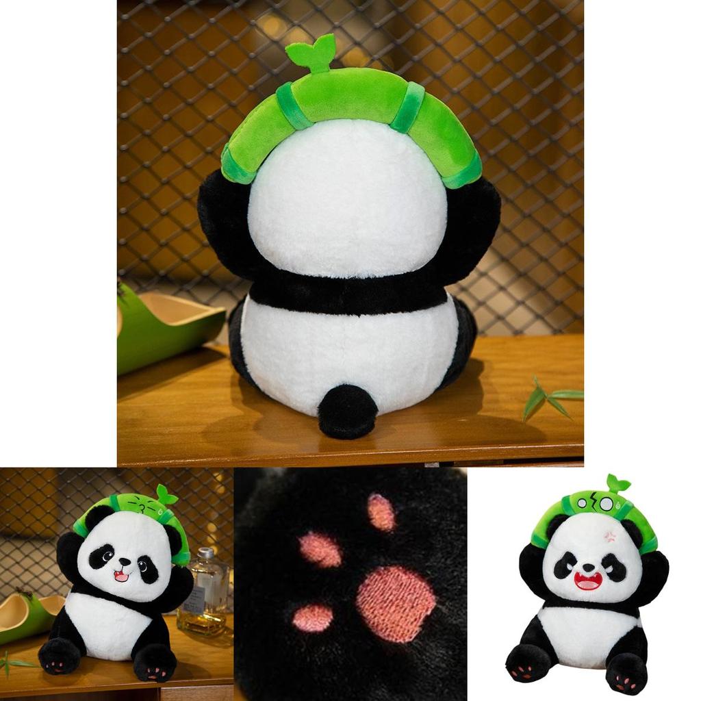 Cute Iron Head Bamboo-breaking Panda Plush Toy Animal Zoo Gift Stuffed Animal Birthday Present Panda Doll Characters)