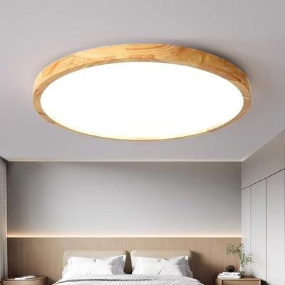 Modern LED Ceiling Light Wood Grain Golden One Light with 3 Colors Home Lighing Kitchen Bedroom Bathroom Surface Ceiling Lamp
