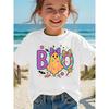 European Sizes Girls' Summer Fashion Short Sleeve T-Shirt "BOO" Ghost Print Casual Versatile Top with Bow Headband