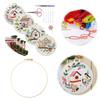 4 Pack Scenery DIY Stitches Kit with Embroidery Hoop Embroidery Stitches Practice Kit 30x30cm for Adult Beginners Gift for Women