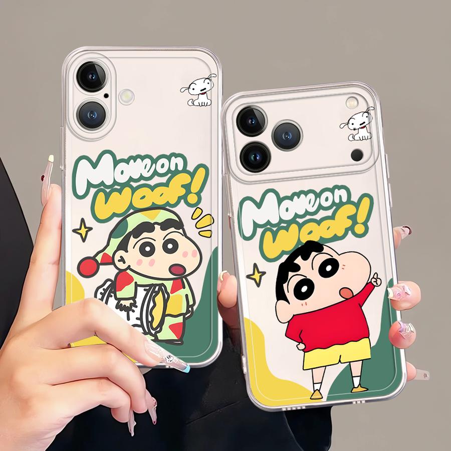 Cartoon Crayon Shin Chan Case for iPhone 17 Pro Max 11 7 8 12 Mini XR 16 15 XS Max Air 14 Plus 13 Pro Soft Phone Cover