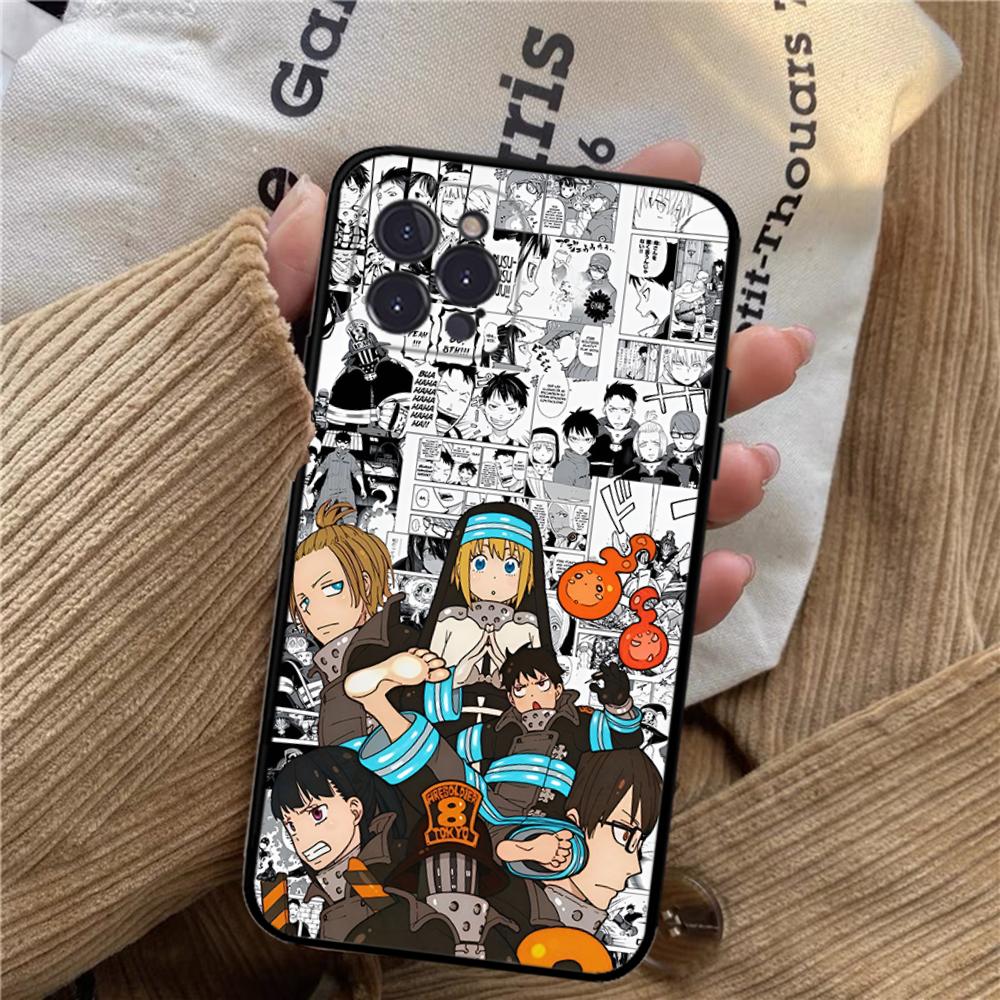 Fire Force Phone Case For iPhone 15 14 11 12 13 Mini Pro XS Max Cover 6 7 8 Plus X XR SE 2020 Funda Shell