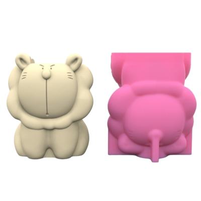 Lovely Lions Shaped Mold Succulent Flower Pots Mould Durable Silicone Molds Animal Pen Holder Mould for DIY Enthusiasts