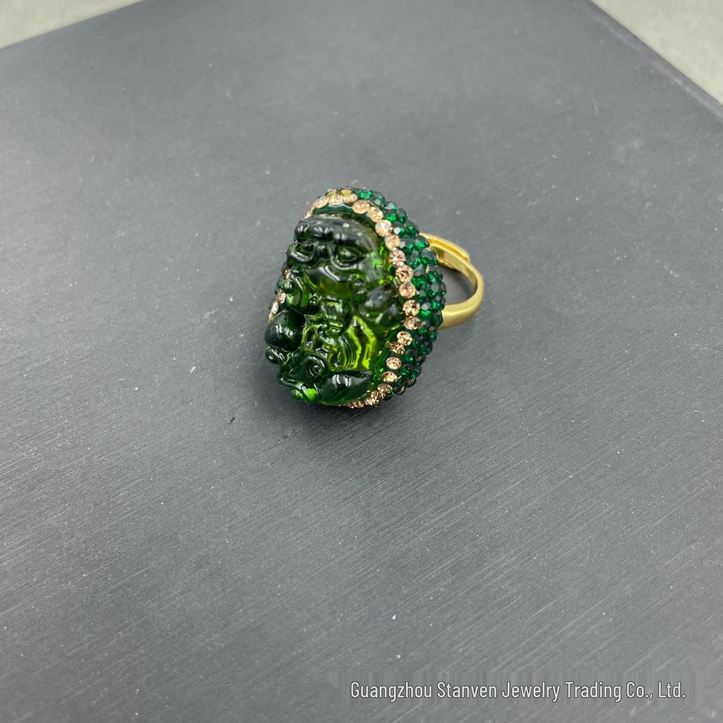 Vintage Pixiu Aventurin Smykkesett - Smaragd Fire Deler