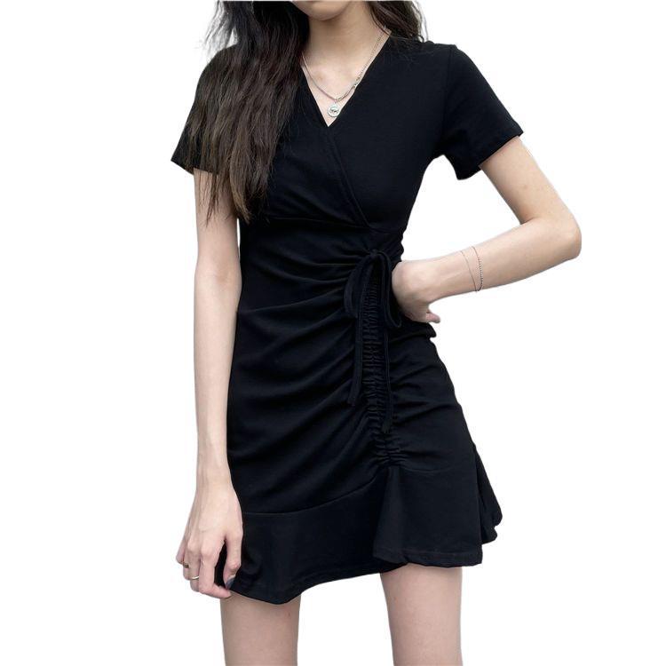 2026 Slimming Pleated Mermaid Little Black Dress - Flaw-Hiding Women's Summer Short Skirt