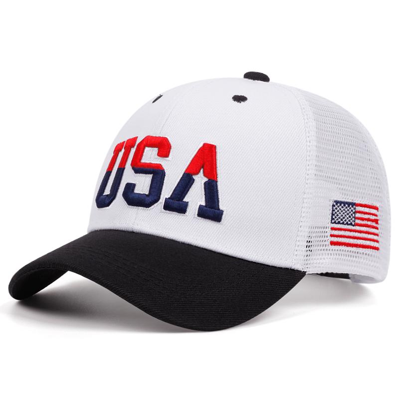 Fashion New Net Hat Usa Side American Flag Street Cycling Skateboarding Hat Street Dance Hip Hop Hat Sunshade Baseball Hat