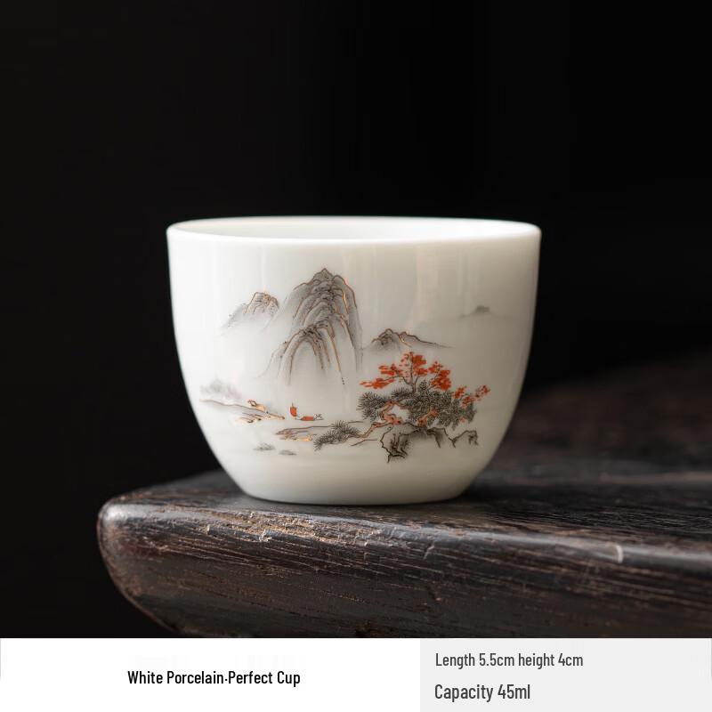 Horned Pansy White Porcelain Teacup