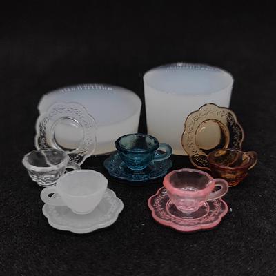 1 Set Dollhouse Food And Play Miniature Tea Cup Silicone Mold Uv Epoxy Turnover Mold Doll Accessories Toy Scene Decoration