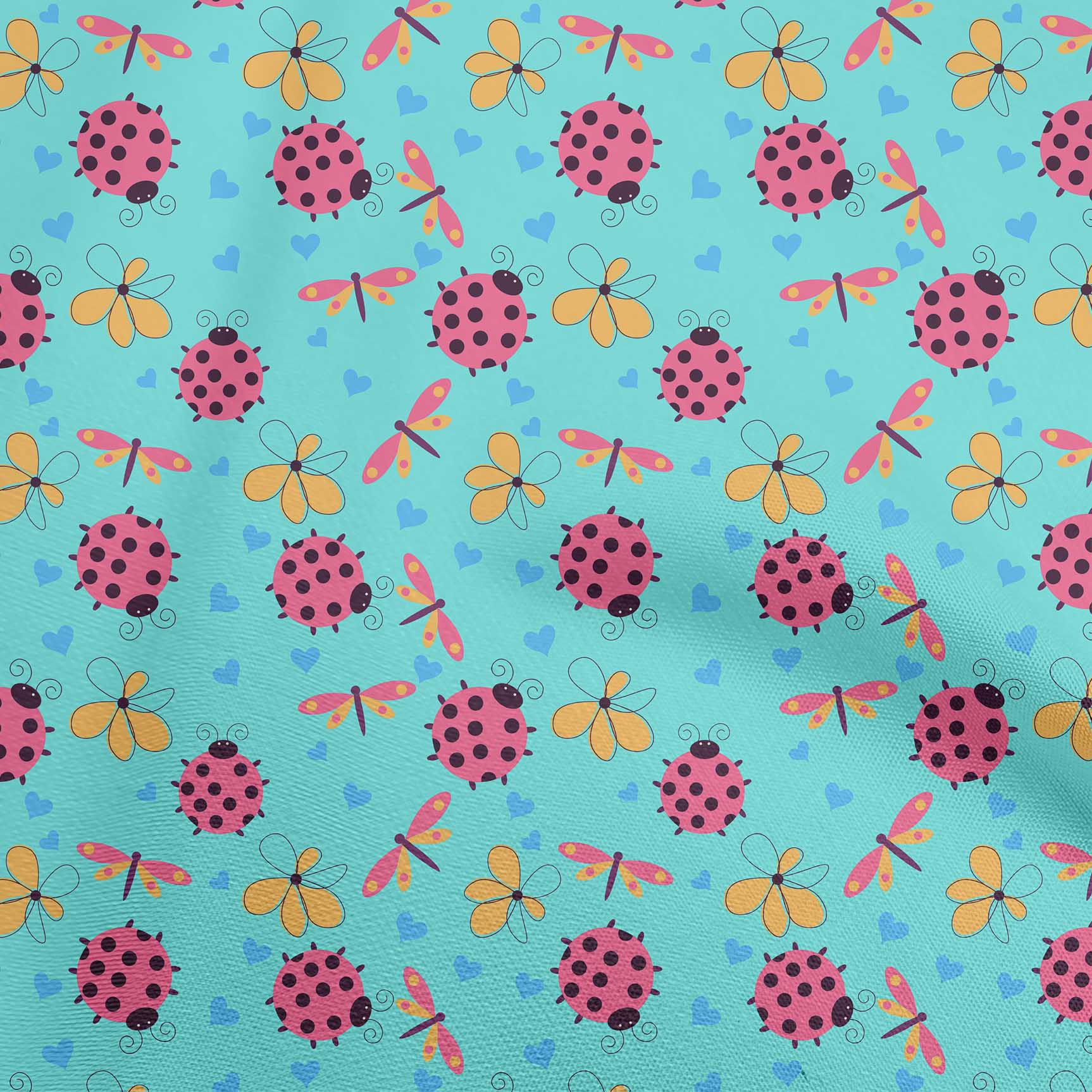 

oneOone Cotton Flex Olive Green Fabric Bird Ladybird Fabric For Sewing Printed Craft Fabric By The Yard 40 Inch 42 Inch Wide - Viscose Chiffon бірюзовий колір синій