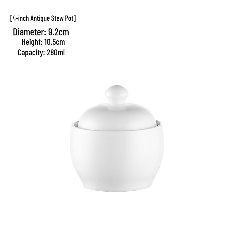 White Ceramic Double-Walled Stew Bowl Set