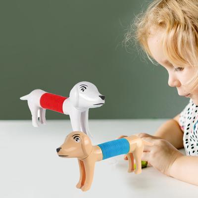 Fidget Pipe Spielzeug Stressabbau Entlüftungsspielzeug DIY Teleskopisch Bunt Hund Dehnrohr Dekompressionsspielzeug Kinderspielzeug Geschenk