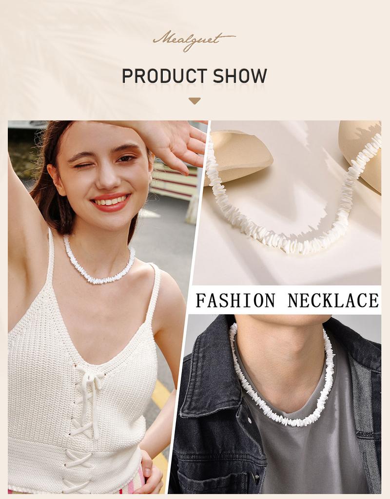 Collana girocollo con conchiglie bianche hawaiane per donna, maglia a catena con conchiglie Puka