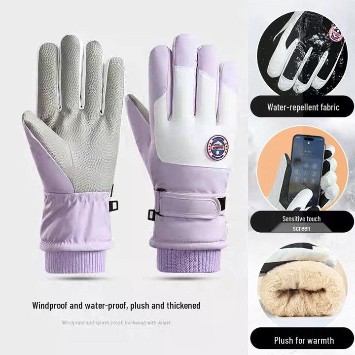 Winter Warm Waterproof Windproof Touchscreen Skiing & Cycling Gloves - Fleece Lined, Cold-Proof