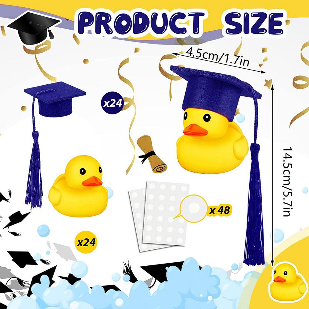 Graduation Hat Ducks Graduation Hat Mini Rubber Soft Graduation Ducks Party Favors Rubber Ducks For Birthday Party Party Favors 12Pcs