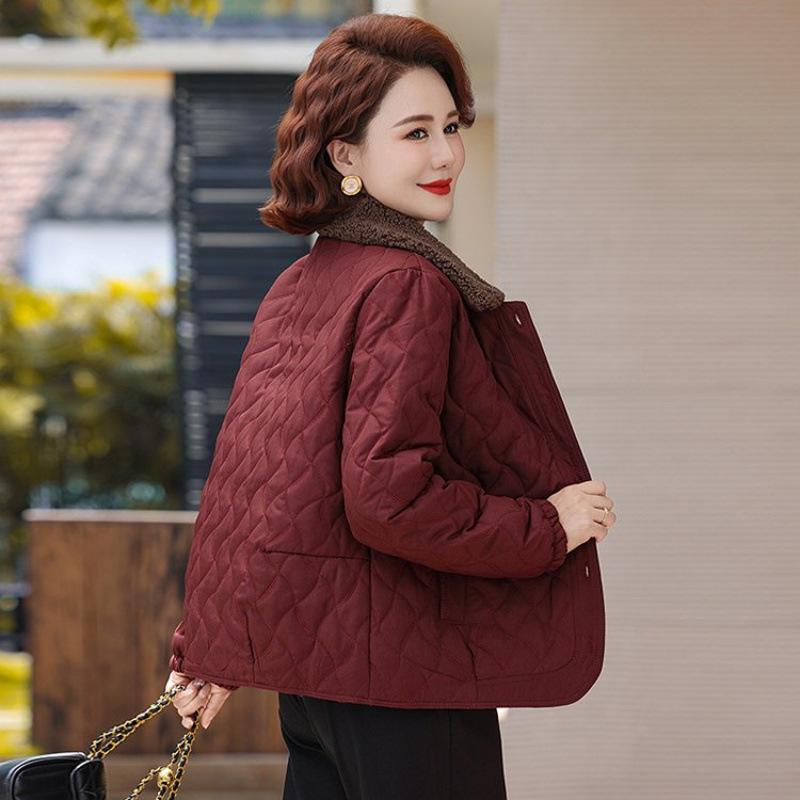 Autumn and winter cotton-padded warm new top medium loose short cotton-padded jacket
