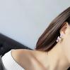 2024 New Korean Fashion Wild Micro-inlaid Zircon Ladies Earrings Heart-shaped Earrings Bow Drop Earrings Female Party Jewelry