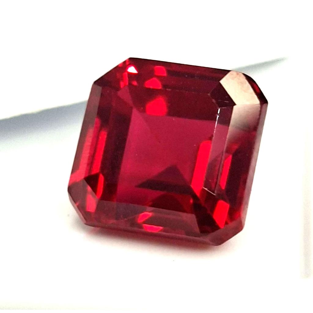 Natural Red Ruby Mozambique 6-8 Ct Asscher Cut Certified Fabulous Gemstone