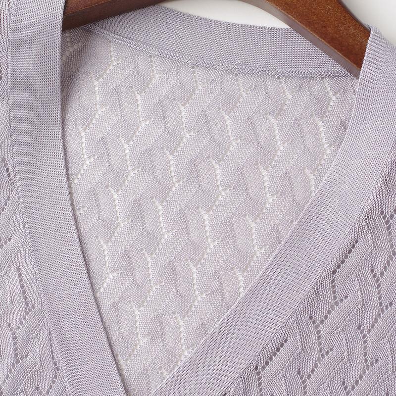 Women's Short Silk Blend Knit Cardigan