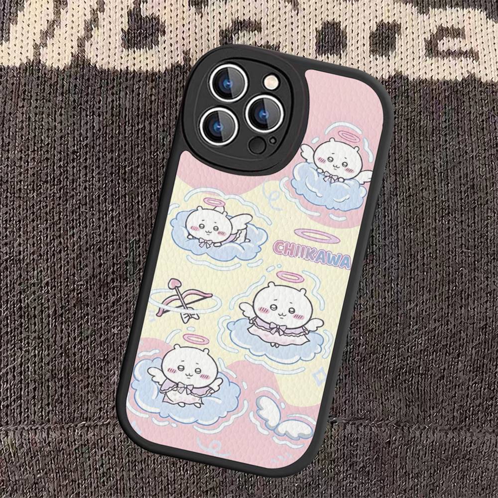 C-Chii-kawa Phone Case Hard Leather For iPhone 16 15 14 13 12 Mini 11 14 Pro Max Xs X Xr 7 8 Plus Fundas