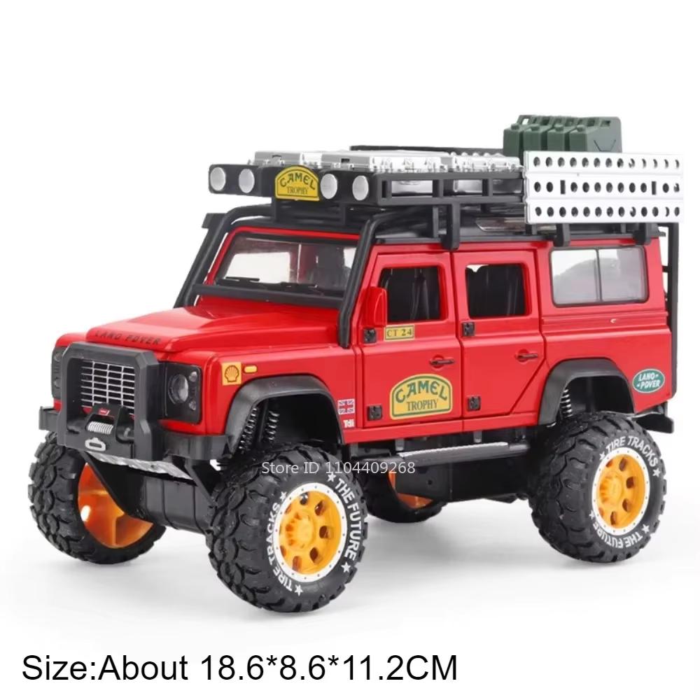 1:28 UNIMOG U5000 Defender Car Model Toy Metal Body Sound Light Doors Opened Off Road Vehicle Toys Collection for Birthday Gifts