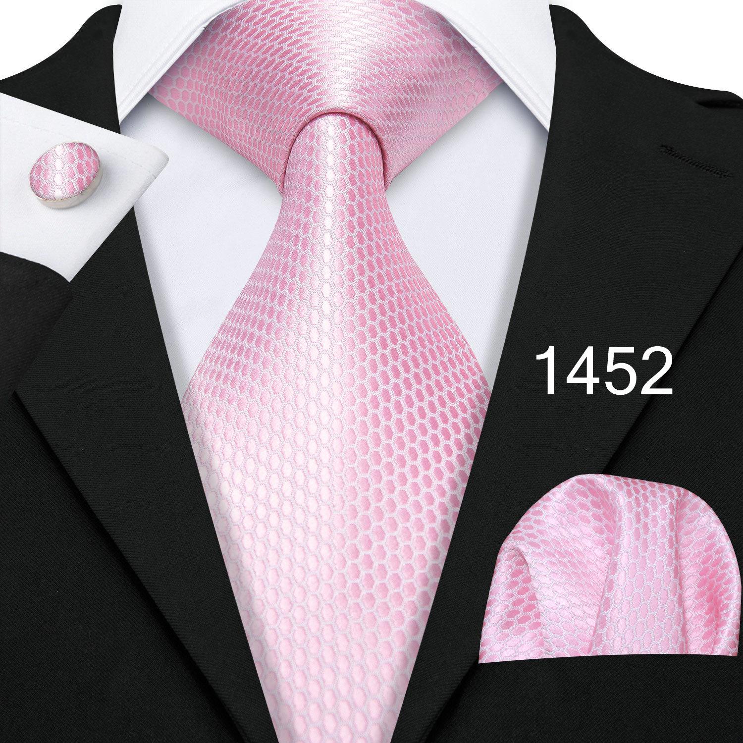 

Мужские галстуки Dibangu, розовый шелковый тканый галстук в полоску с узором пейсли, набор запонок для свадебного галстука N-1452