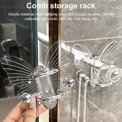 Transparenter Haken Starke Tragkraft Schmetterlingsform Einfache Installation Selbstklebend Schlüssel Handtuchhaken