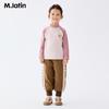M.Latin Kids' Winter Striped Mock Neck Long Sleeve T-Shirt