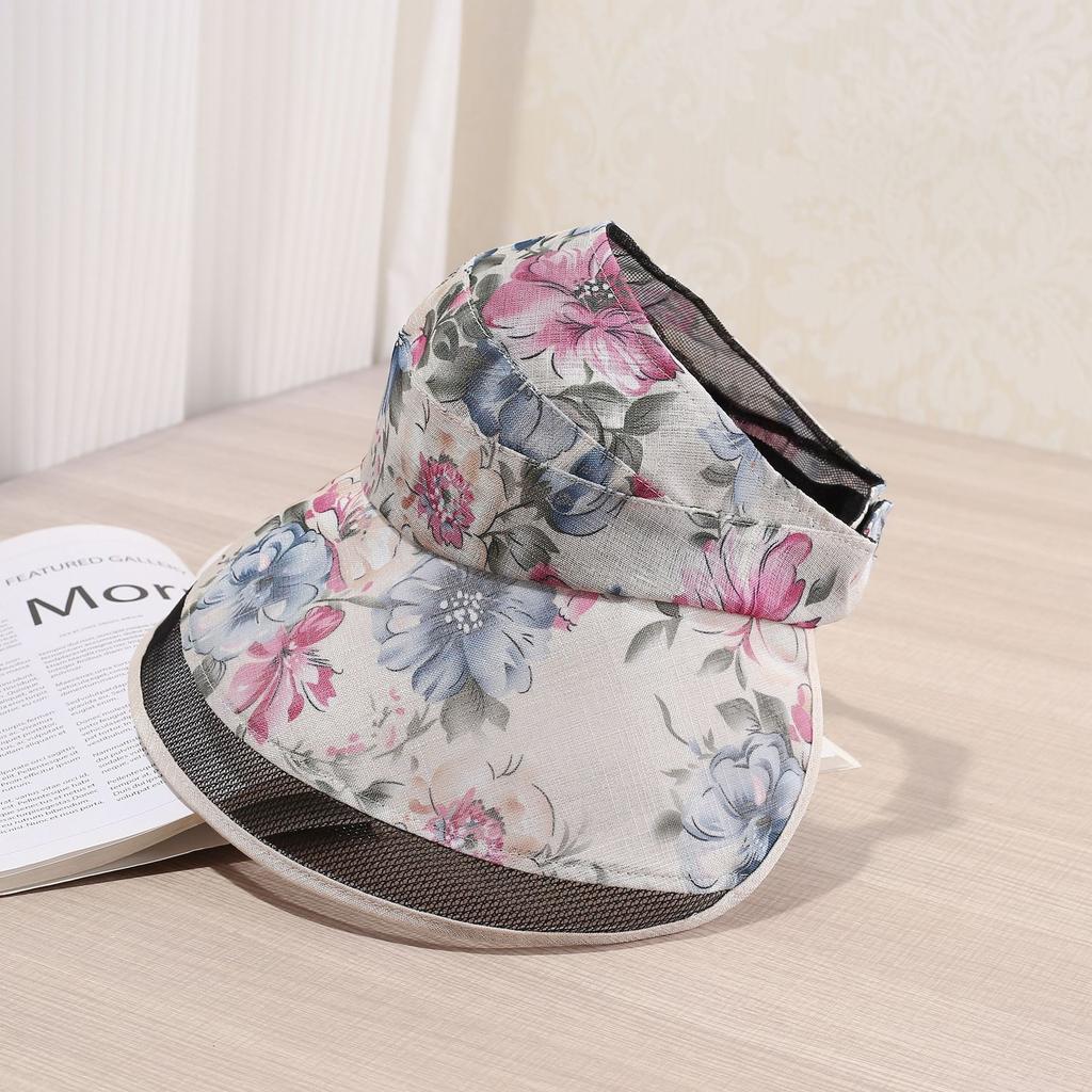 Elegant high-end flower big edge empty top hat children spring and summer outdoor foldable sun hat sun hat