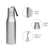 Super 1000 Stainless Steel Water Bottle 1000ml | Single Wall | Leak-Proof Lid, Rust-Free BPA-Free | For School, Office, Gym, Travel | Silver