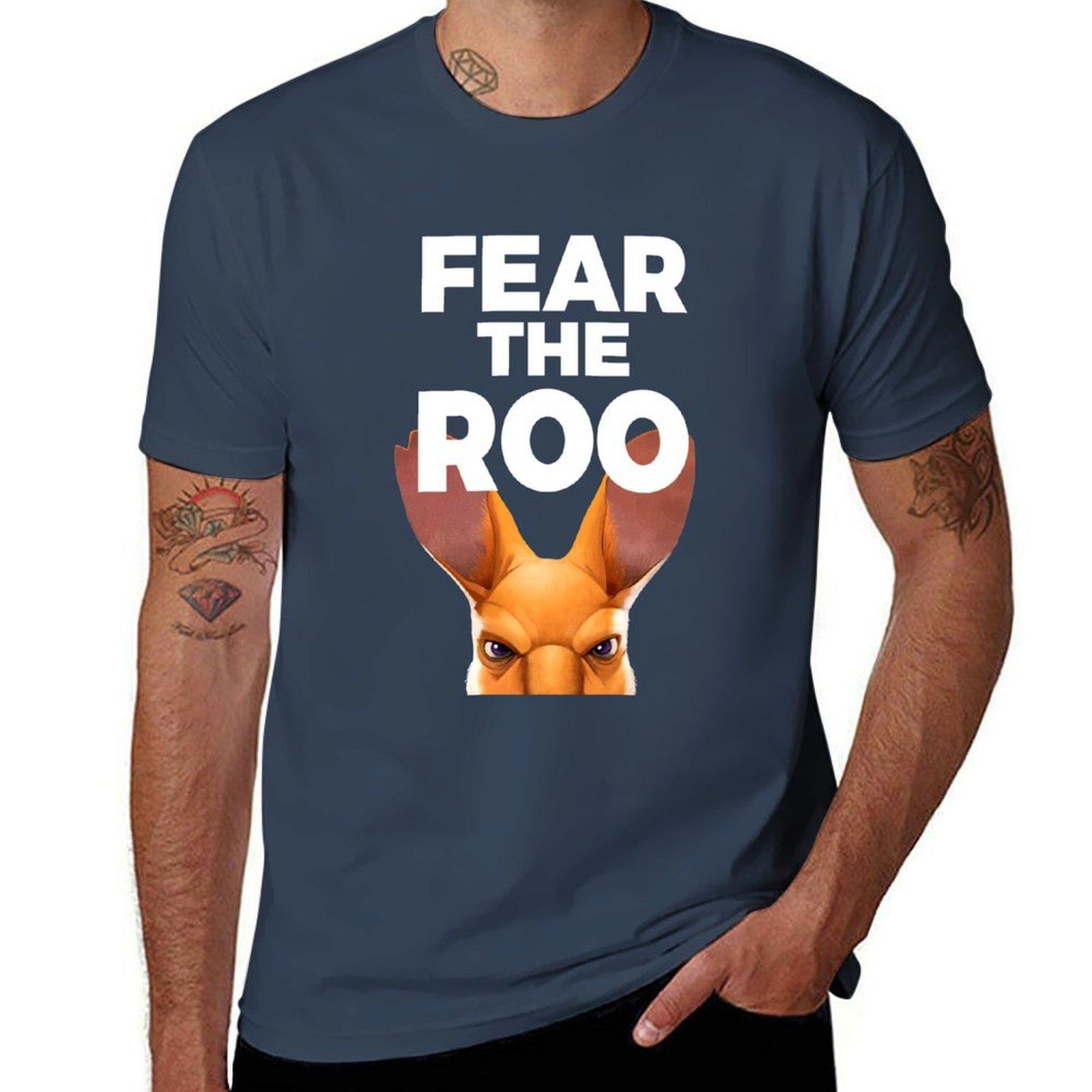 Fear The Roo White Font Tshirt Tough Fabric Work Tee S