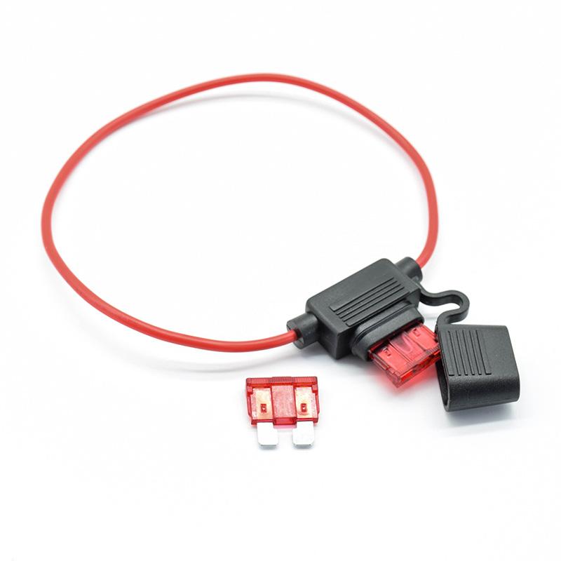 Waterproof Power Socket Small Blade Type Inline InLine Fuse Holders with 10A Fuse Auto Car Replacement Fuses Length 16AWG Fuse Holders1