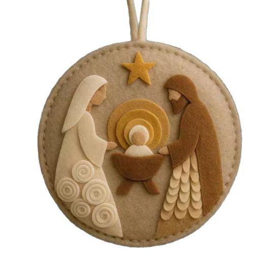 Felt Nativity Scene Christmas Ornament Xmas Crafts Ornaments for Tree Xmas Winter Party Christian Decorations Indoor Outdoor