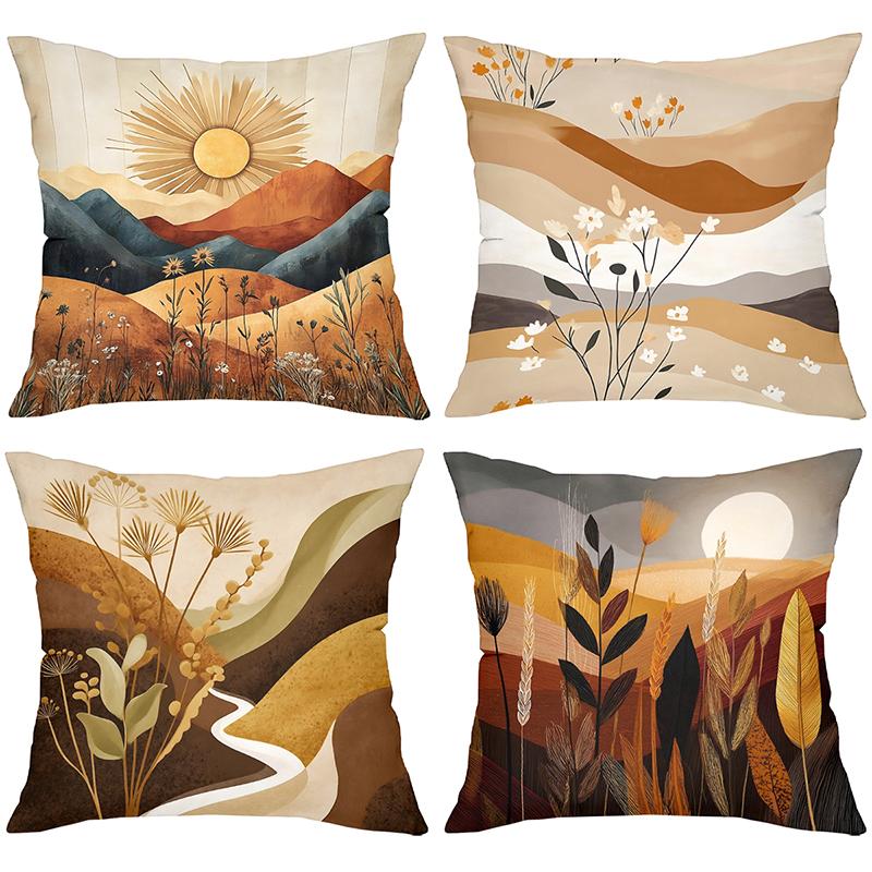 Autumn Landscape Printed Throw Pillow Covers Set Polyester pillowcase, sofa decorative cushion cov Headboard Pillow