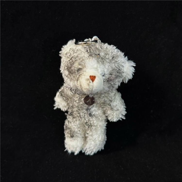 Colorful Dirty Bear Keyring Decoration Plush Animal Charm Keychain Fashionable Key Holder Hanging Toy for Bag Purse