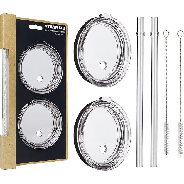 30 oz Tumbler Straw Lid, Replacement Lids for YETI 30 oz Tumbler, 30oz Straw Lids for yeti rambler straw lid 26 oz Cup, 30 oz Tumbler, 35 oz Straw 30 OZ (2PACK)