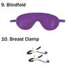 10Pcs  Bondage Restraint Kit for Couples - Leather Handcuffs, Ankle Cuffs, Whip, Gag, Blindfold, Collar & Nipple Clamps