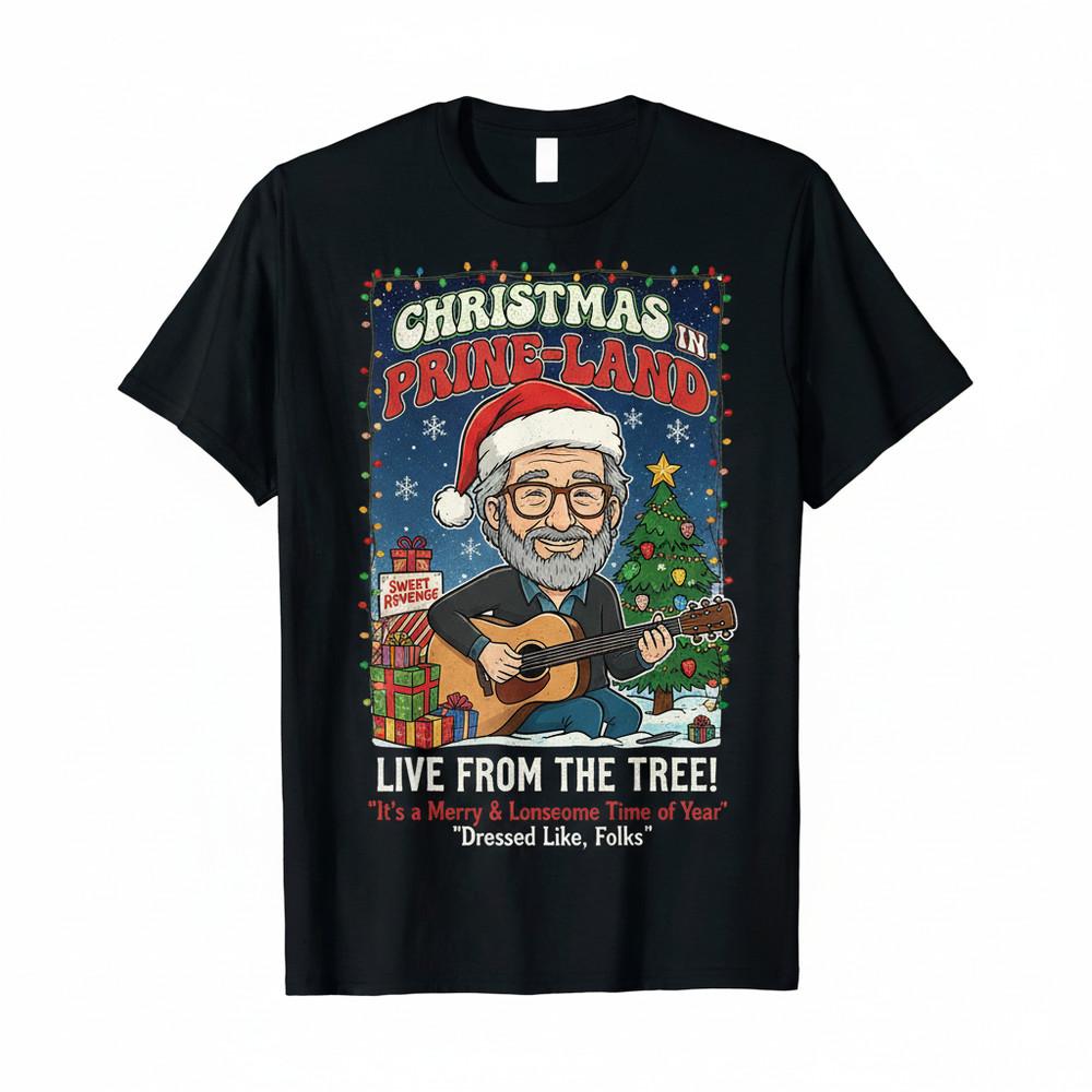 John Prine Christmas Black T-Shirt Cotton Unisex S-5XL D064 Unisex T-Shirt XXXXL