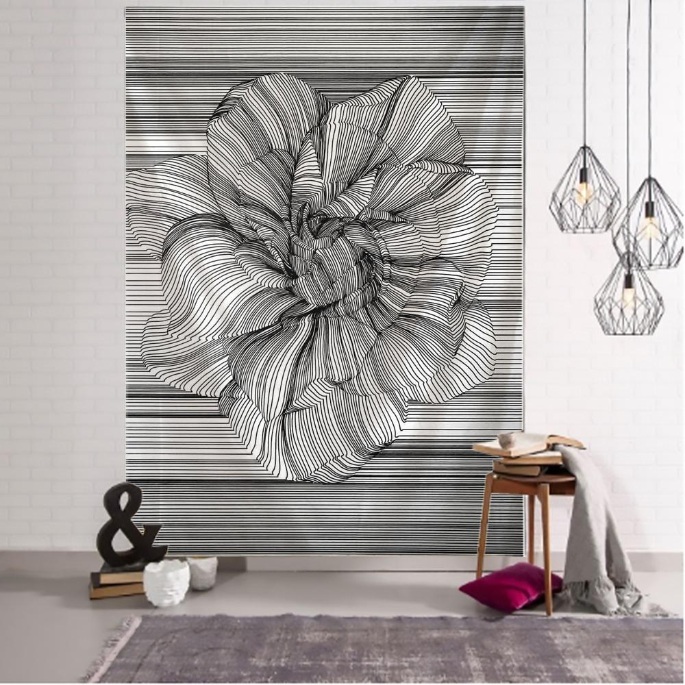 Kreatives Linienzeichnung Wandbehang Boho Dekor Hippie Kuss Psychedelisch Abstrakt