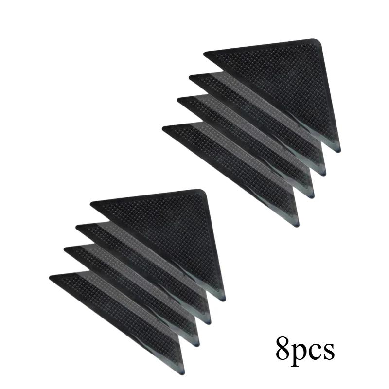 4/8/12Pcs Anti-skid Rubber Mat Triangle for Rug, Reusable Washable Grippers Rug Gripper, Non Slip Carpets Corners Pad
