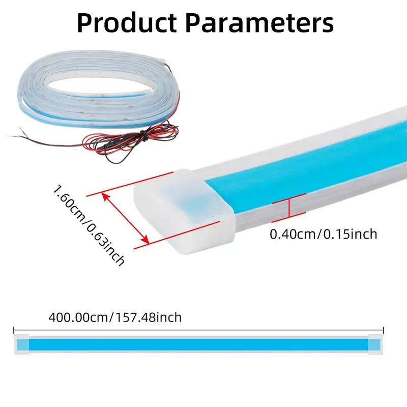 4M Dynamic Scan Car Rear Trunk Light Strip Flowing LED Ambient Atmosphere Light Strip for Tesla Warm White Decorative Light Bar