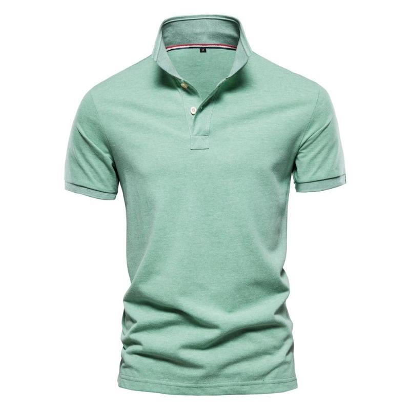 Solid Business Social 100% Cotton Polo Shirt For Men Casual Basic Polo Shirts Summer Quality Tops Men Short Sleeve Mens Polos
