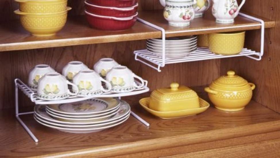 

Etsuko New Wide Pair Stack Rack Set of 2 in (Made Japan) білий