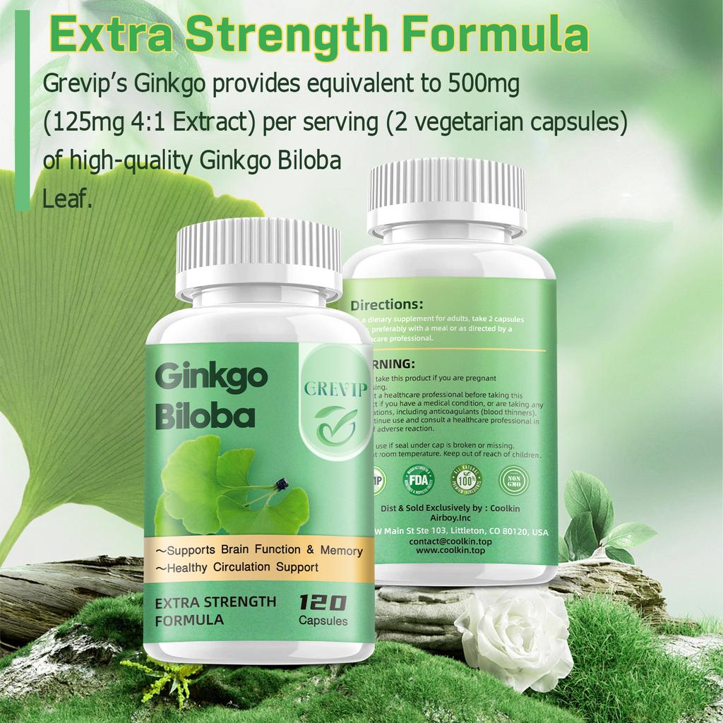 Ginkgo Biloba Extract Capsules, Natural Supplement, Easily Absorbed, Suitable for Adults.