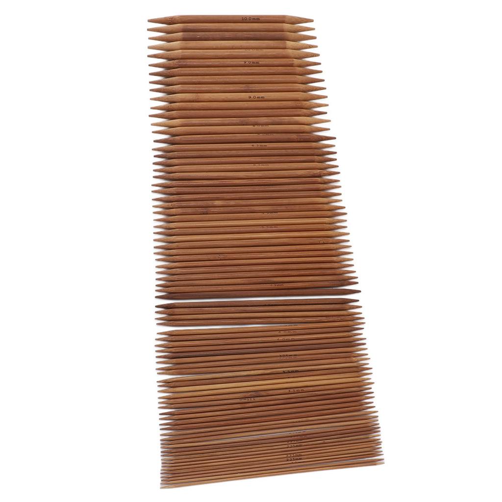 75 Pieces Knitting Needles Set Carbonized Bamboo Sweater   Double Pointed Knitting Needles