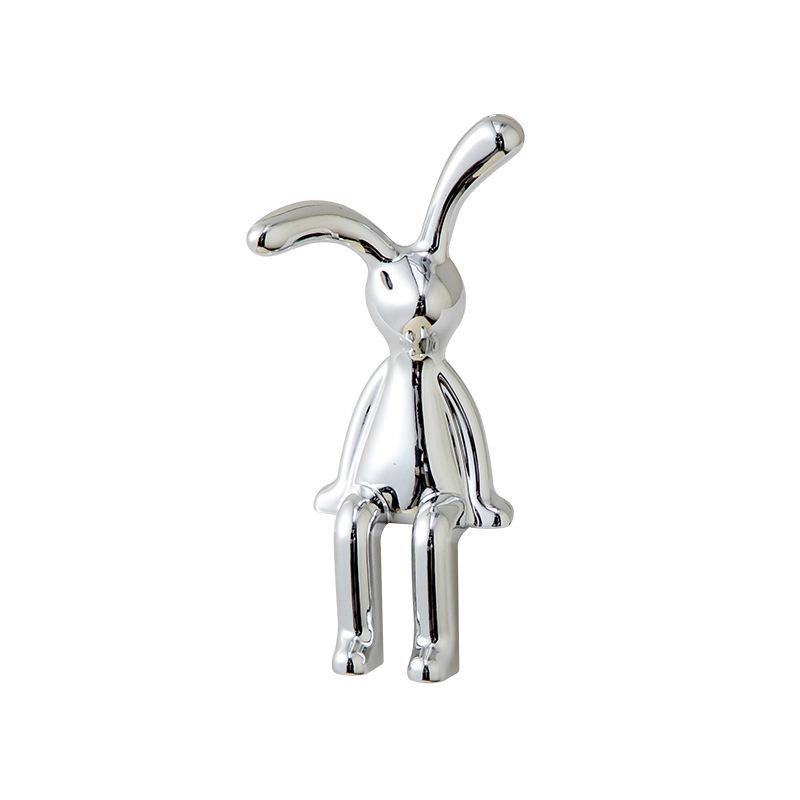 3D Electroplated Long-Eared Rabbit Ornament - Cute Cross-Border Light Luxury Decor