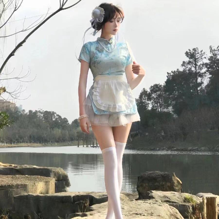 

Китайский Лолита шеф-повар и горничная фартук косплей платье чонсам комплект Fits 80-120 jin