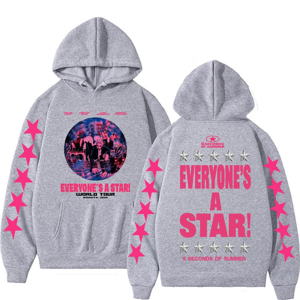 5 Seconds of Summer Everyone's A Star World Tour Hoodies Men's Clothes Fashion Classic Sweatshirts Casual Long Sleeve Pullovers