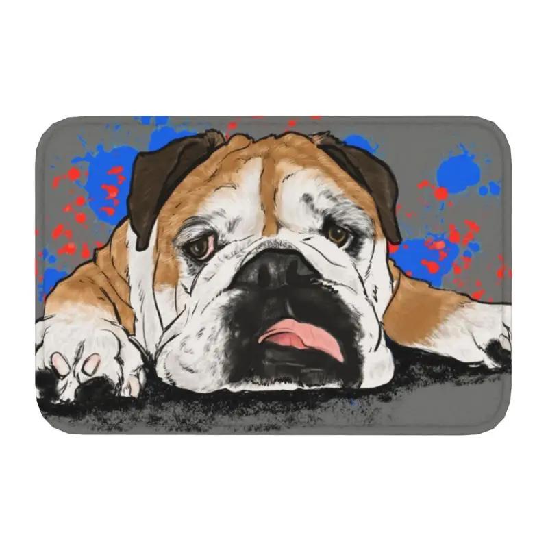 Pug Colorful Pugs Art Dog Pet Lover Floor Door Bathroom Kitchen Mat Anti-Slip Indoor Cute Pet Doormat Toilet Entrance Carpet Rug